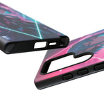 Anime Girl Phone Case Teal, Neon Kanji Calm Gradient Tough Cover
