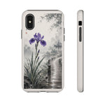 Purple Iris Rain Lakeside Phone Case Zen Art Tough Case