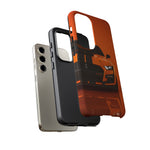 Orange Mustang Art Phone Case, GT500 American Muscle Car Tough Cover for Male