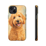 Goldendoodle Fluffy Curls Portrait Art Tough Phone Case