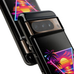 Synthwave Sunset Triangle Phone Case Retro Vaporwave Case