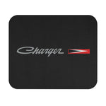 Charger Script Logo Mouse Pad | Black Rectangle Racing Emblem