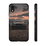 MK4 Supra Phone Case, Black JDM Sports Car Mountain Dusk Cover