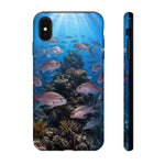 Snapper Reef Phone Case, Sunlit School Ocean Fishing Tough Cover