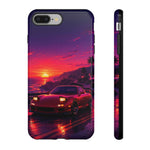 FD RX-7 Retro Sunset Sports Car Tough Case | Neon Vaporwave Beach Drive