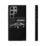 Black Z28 Camaro Phone Case Muscle Car American Flag Tough Cover