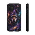 Cosmic Wolf Phone Case, Galaxy Nebula Portrait Tough Cover, Gift