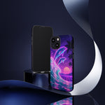 Neon Dolphin Ocean Vaporwave Art Tough Phone Case
