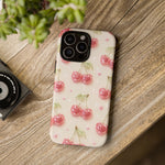 Pink Cherry Pattern Phone Case | Cute Retro Fruit Design