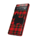Scottish Terrier Silhouette Plaid Art Tough Phone Case