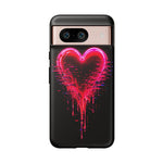 Melting Glitch Heart Neon Phone Case