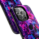 Synthwave Skull Neon Floral Vaporwave Art Tough Phone Case