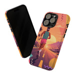 Retro Runner Sunset phone case | 80s Vaporwave jogging design