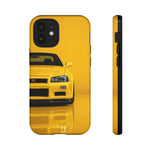 Yellow Skyline Phone Case, R34 GTR 90s JDM Legend Tough Cover for Men Gift