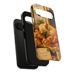 Sleeping French Bulldog with Croissants phone case | cute bakery scene