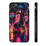 Neon Roller Skates Tough Case | Retro 80s Skate Night Phone Cover