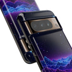 Retro Neon Mountains Phone Case | Vaporwave Galaxy Landscape