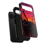Matte Black Challenger Sunset Tough Phone Case - Palm Silhouette