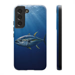 Yellowfin Tuna Phone Case, Deep Blue Water Tough Cover, Gift