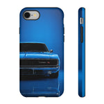 Muscle Car Phone Case Blue 68 Charger RT, Retro Tough Cover for Men