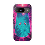 Neon Flamingo Pool Vaporwave Art Tough Phone Case