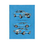 1965 GT Fastback Pony Car throw blanket | Classic Mustang illustrations