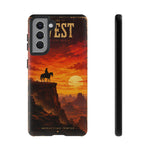 Western Sunset Cowboy Phone Case | Rugged Protective Cover