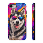 Cool Husky Sunglasses Portrait Tough Phone Case - Abstract