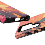 Retro Runner Sunset phone case | 80s Vaporwave jogging design