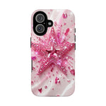 Pink Glitter Star Tough Case | Sparkle Phone Case
