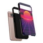 Classic Grid Sunset Vaporwave Art Tough Phone Case