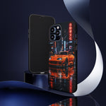 Orange Supra Phone Case, Neon City Night JDM Sports Car Tough Cover