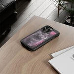 British Shorthair Geometric Portrait Tough Phone Case - Pink Gray Poly
