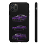Purple R33 Skyline GTR JDM Sports Car Phone Case Tough Multi View