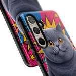 British Shorthair Round Pop Art Tough Phone Case