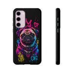 Pug Neon Graffiti Portrait Tough Phone Case - Dripping Paint
