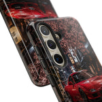 Red FD RX-7 Blossom Alley Tough Phone Case - Rain-Slicked Night
