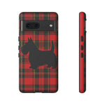 Scottish Terrier Silhouette Plaid Art Tough Phone Case
