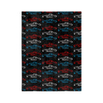 1961 Corvette C1 Triple Color Line Art Microfiber Throw Blanket Car Gift