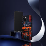 Orange Supra Phone Case, Neon City Night JDM Sports Car Tough Cover