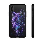 Holographic Wolf Phone Case, Fractured Prism Iridescent Cover