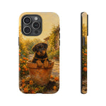 Rottweiler Puppy in Flower Pot Tough Case | Floral Dog Phone Cover