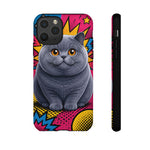 British Shorthair Round Pop Art Tough Phone Case