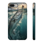 Striped Bass Phone Case, Sunset Topwater Strike Cover for Anglers