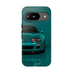 Teal Supra Phone Case, MK4 90s JDM Legend Tough Protective Cover for Men