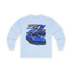 Blue 2019 ZR1 Sports Car illustration Long Sleeve Tee | Racing Graphic