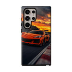 Orange C8 Z06 Flat Plane V8 Speed Art Tough Phone Case