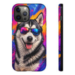 Cool Husky Sunglasses Portrait Tough Phone Case - Abstract