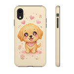 Golden Retriever Heart Eyes Kawaii Pet Dog Art Tough Phone Case