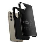 Black Classic C10 Truck Phone Case | Vintage Pickup Reflection, Minimal Auto Design